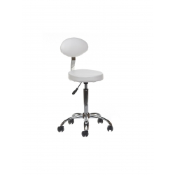 Taboret kosmetyczny z oparciem BH-7289 Biały TNS